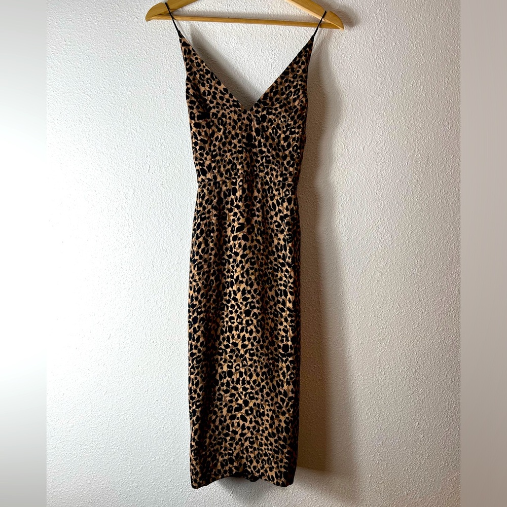 Top Shop animal print spaghetti strap fitted cocktail dress 2